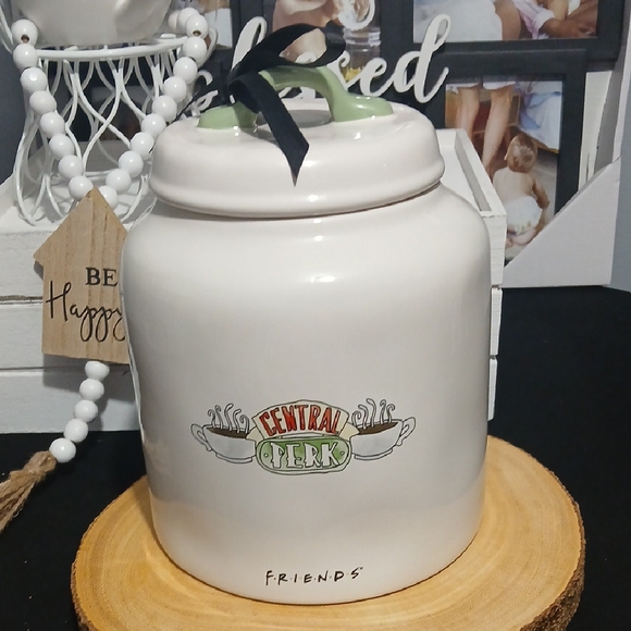 Rae Dunn x F•R•I•E•N•D•S Cream Coffee Canister with Green Lid - Picture 2 of 9